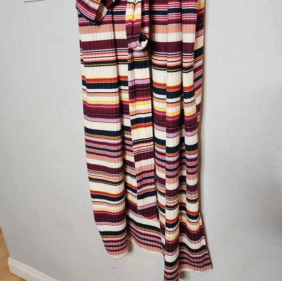 Lane Bryant Sleeveless Polo Midi Dress Stretchy Ribbed Jersey Multi Stripe 22/24 - Picture 10 of 13